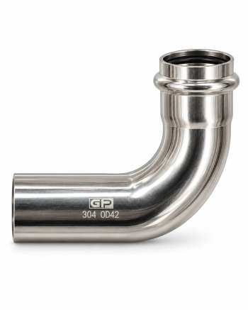 Cot 90° inox GP 304 V-press Ø76,1, MF (press × capăt de inserție)
